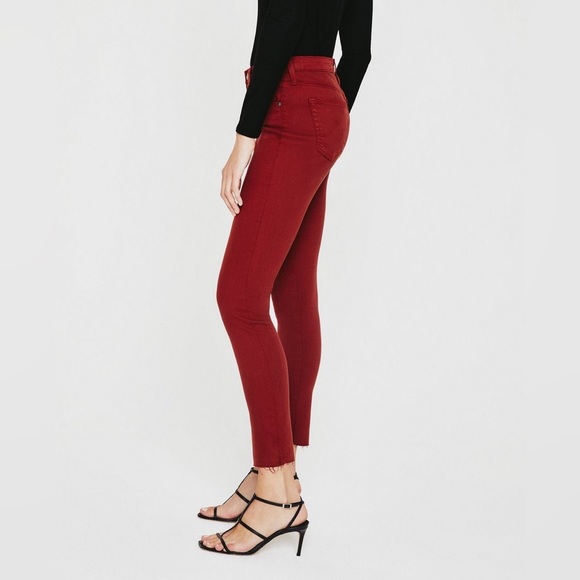 AG Red Adriano Goldschmied The Stevie Ankle Skinnny Leg Jeans 25R - Picture 8 of 8
